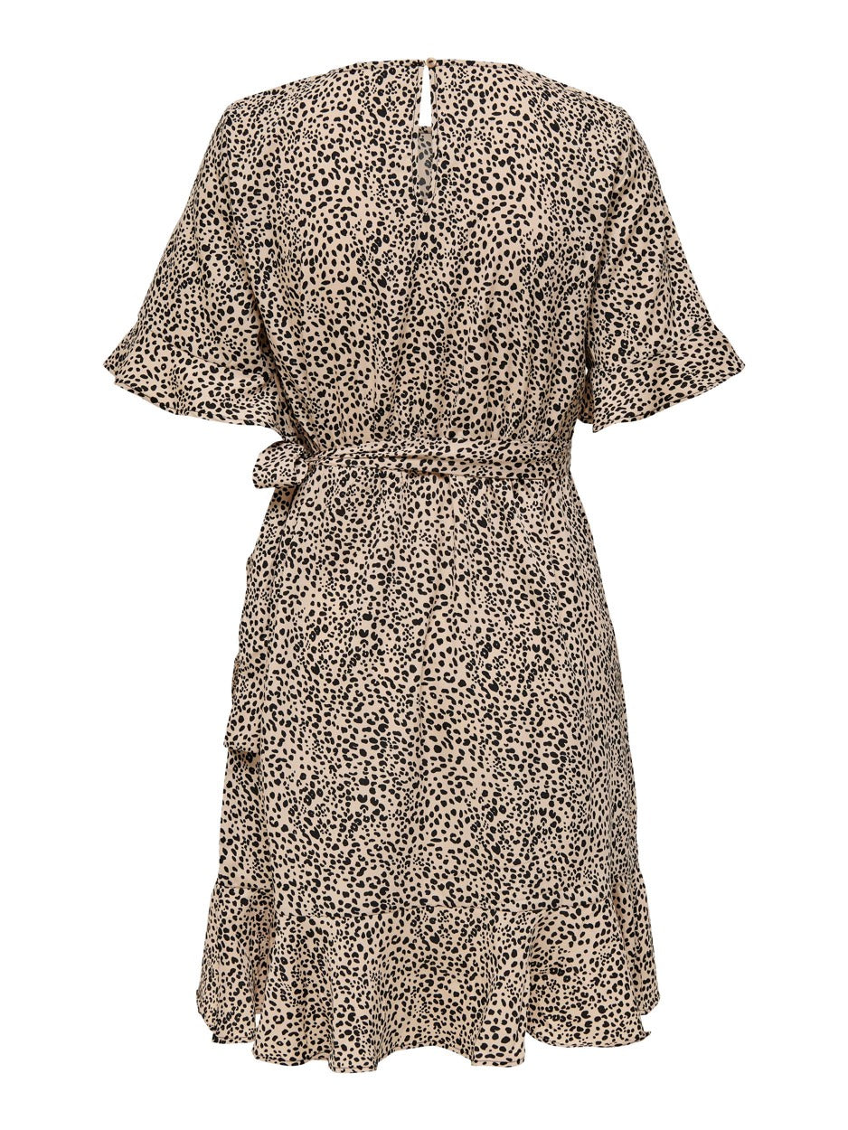 Onlnew Olivia S/s Short Wrap Dress - Zand