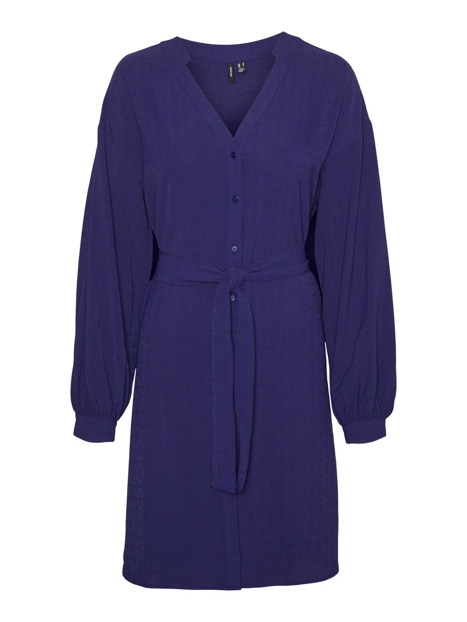 Vmeye L/s Abk Dress Wvn Btq Ga - Aubergine