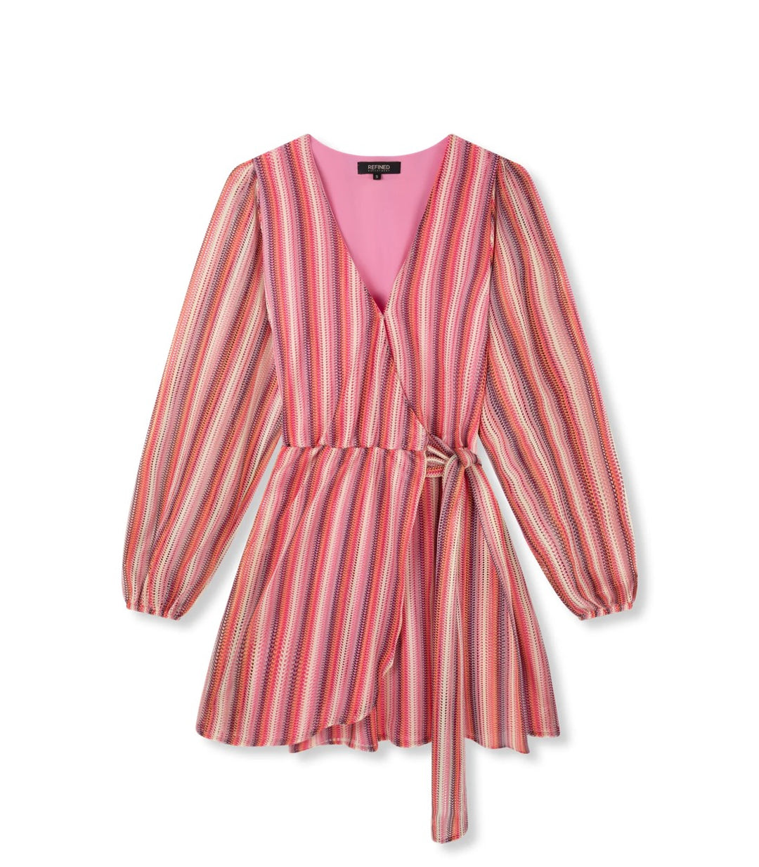 Lotte Ladies Knitted Wrap Dress - Roze Dessin