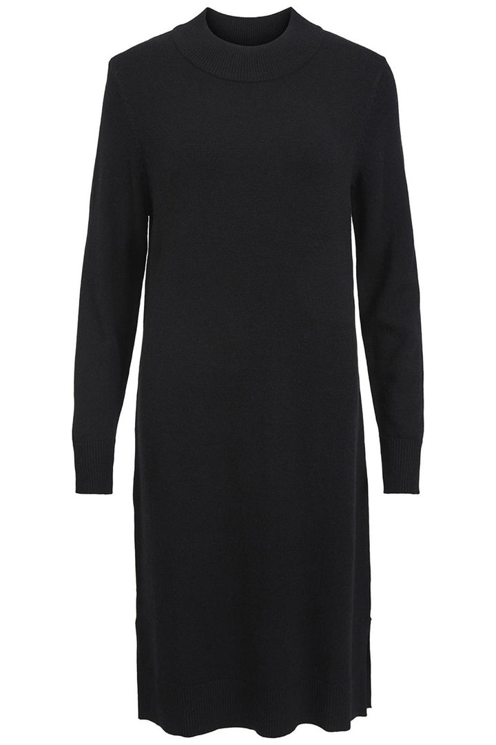 Viril Crew Neck L/s Midi Dress - No - Zwart