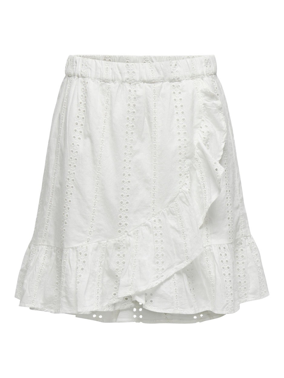 Onldonna Short Emb Skirt Wvn - Off-white