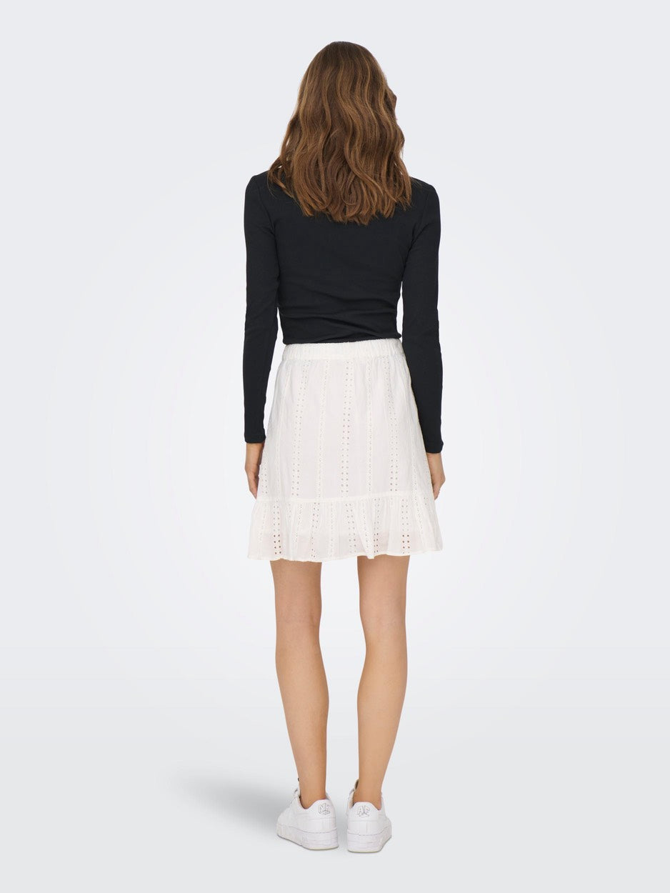 Onldonna Short Emb Skirt Wvn - Off-white