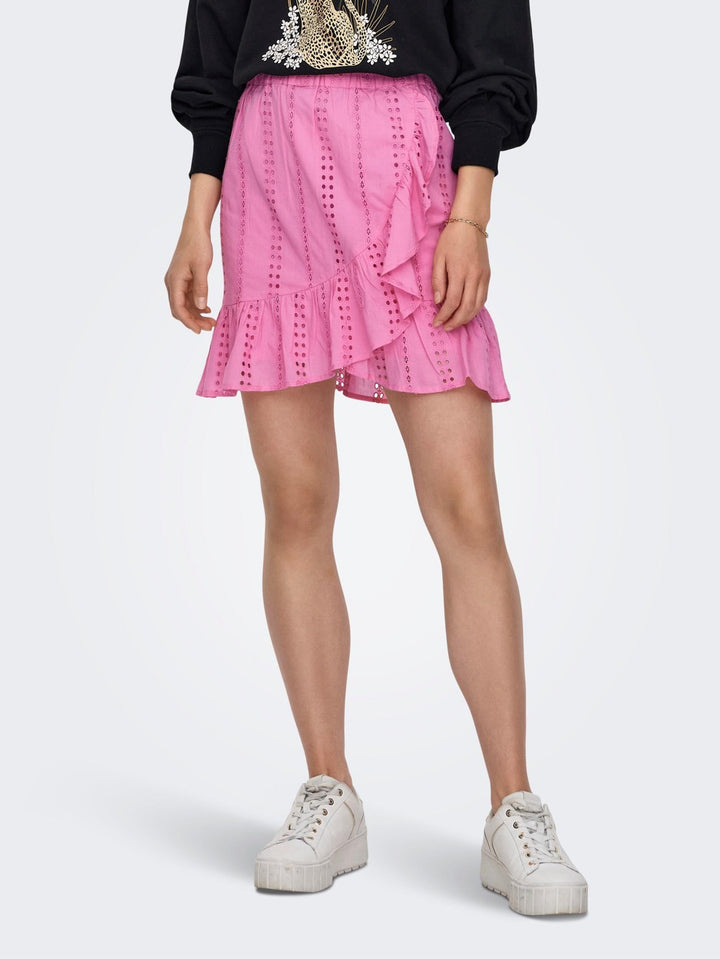 Onldonna Short Emb Skirt Wvn - Pink