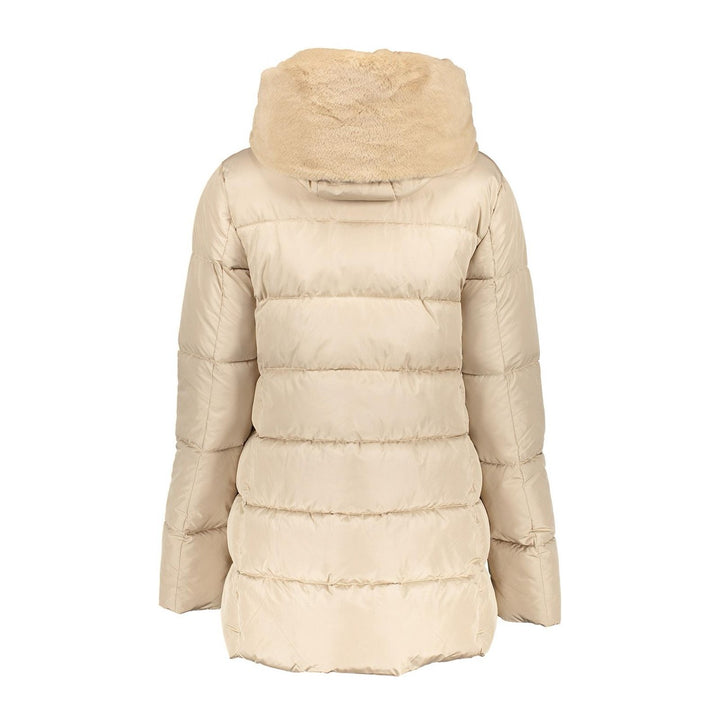 Jacket Fake Fur Hood Eco-aware - Zand