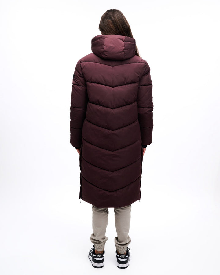 Diagonal Brand Coat - Bordeaux