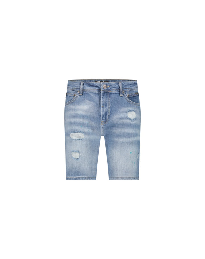 Stained Denim Short - Blue Denim