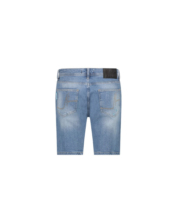 Stained Denim Short - Blue Denim