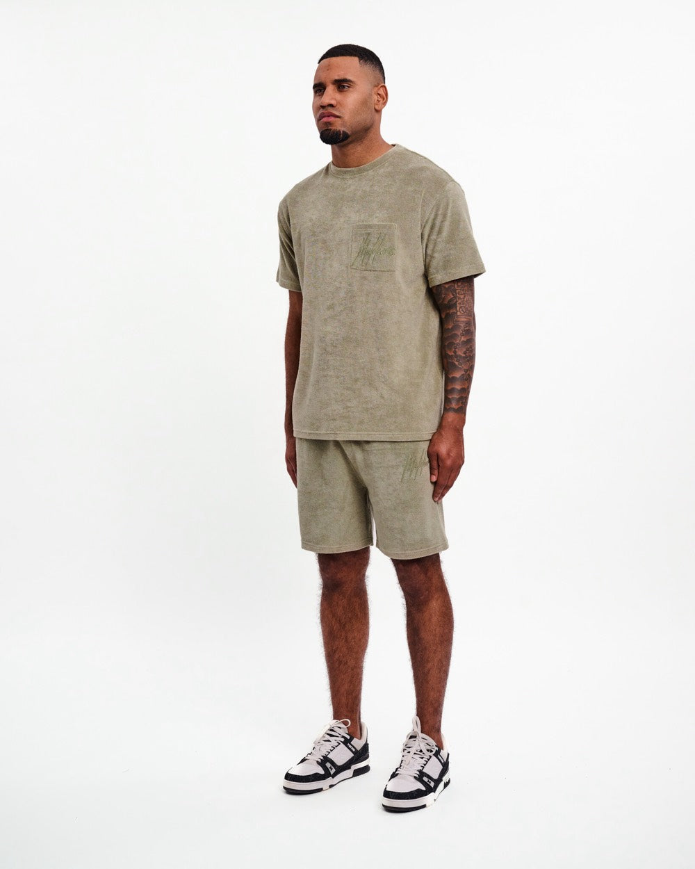 Signature Towelling Short - Olijf