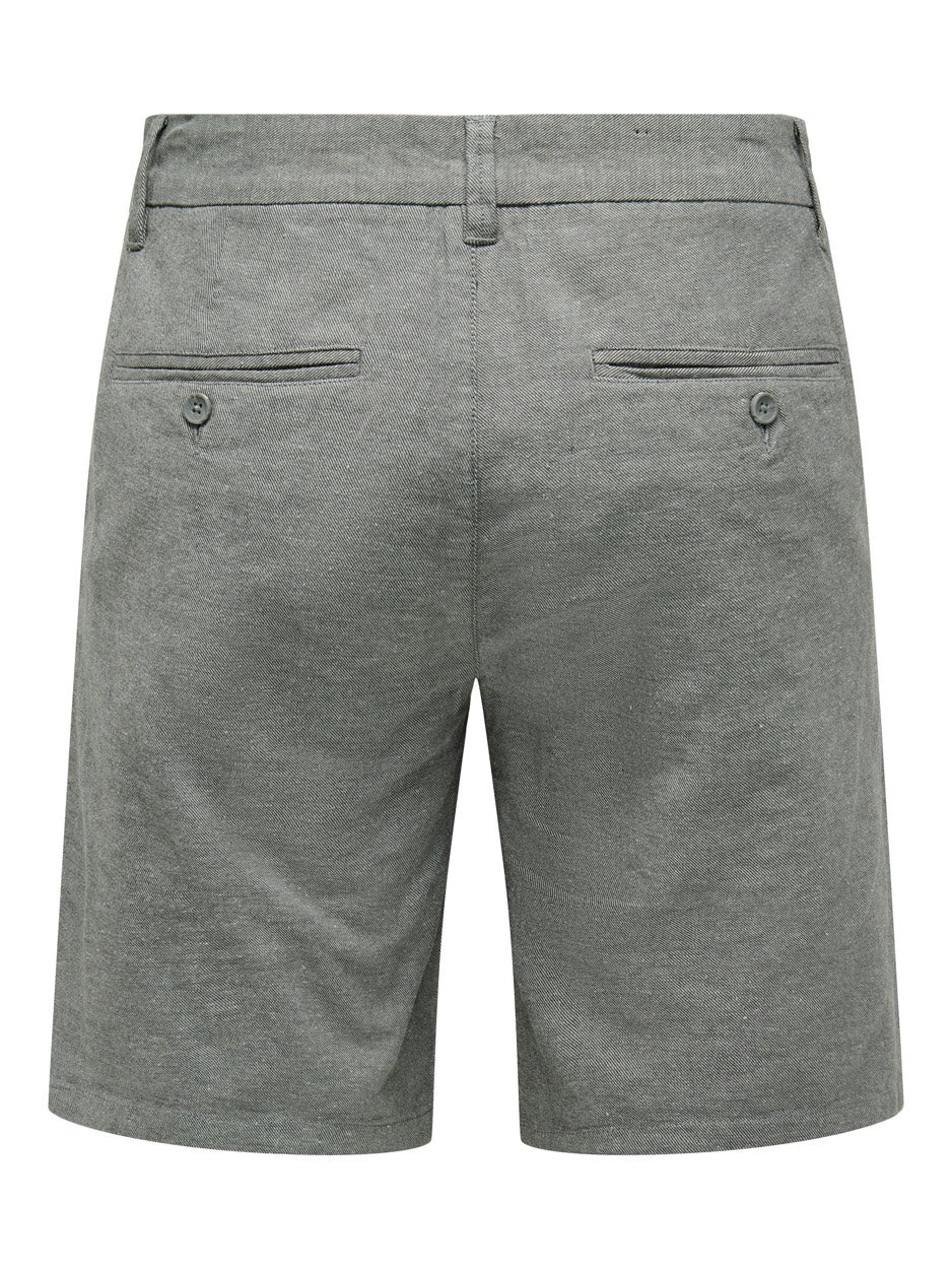 Onsmark 0011 Cotton Linen Shorts No - Grijs