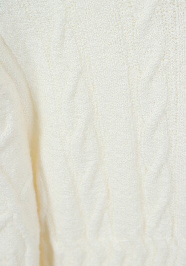 Mock Neck Cotton Soft Boucle - Off-white
