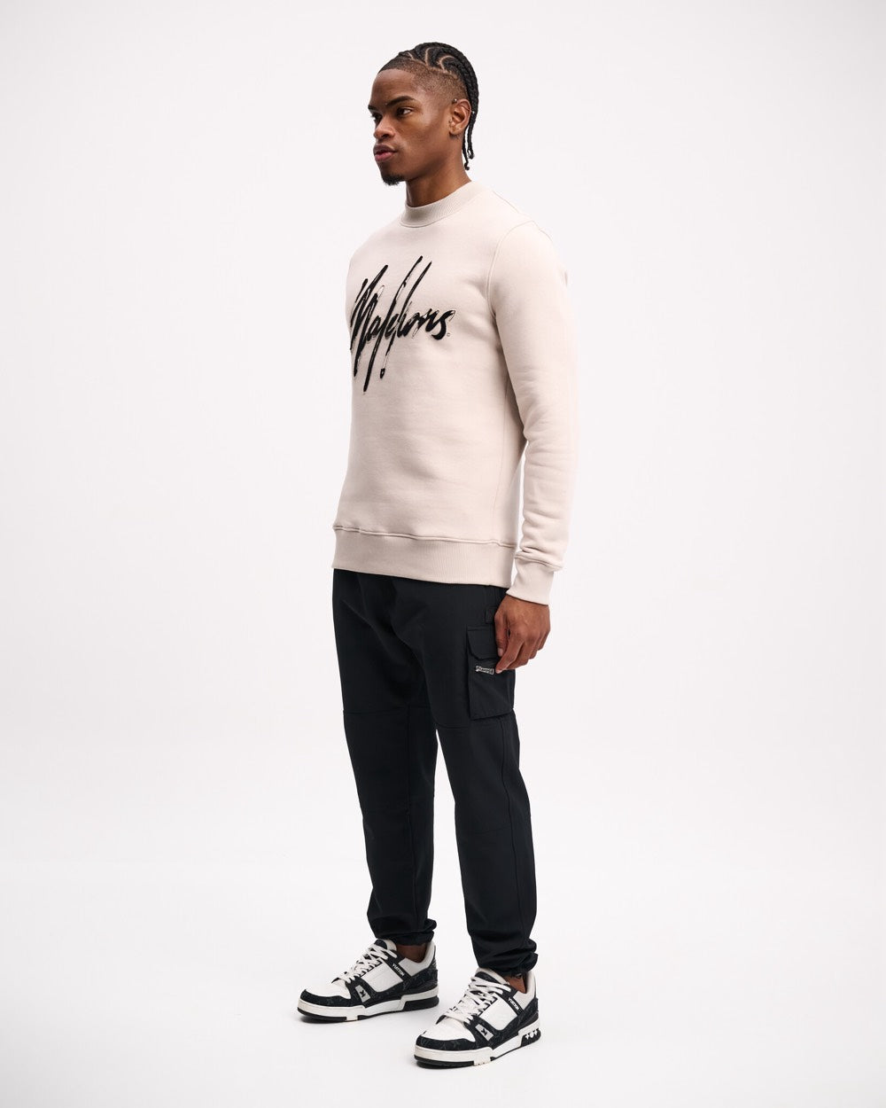 Destroyed Signature Sweater - Beige