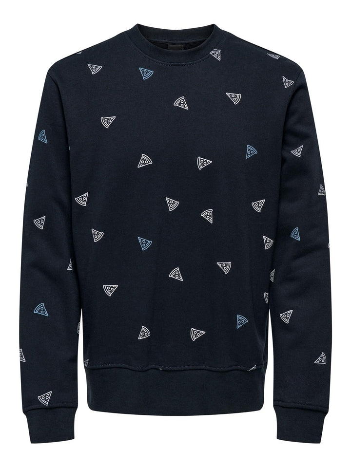 Onsbernard Reg Ditsy Crew Neck - Navy