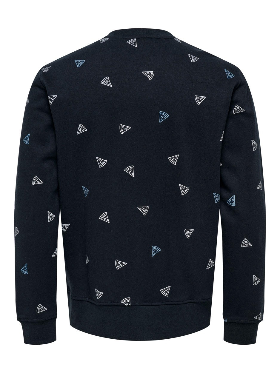 Onsbernard Reg Ditsy Crew Neck - Navy