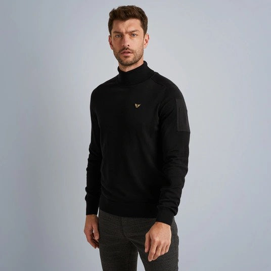 Turtleneck Cotton Elite Knit - Zwart