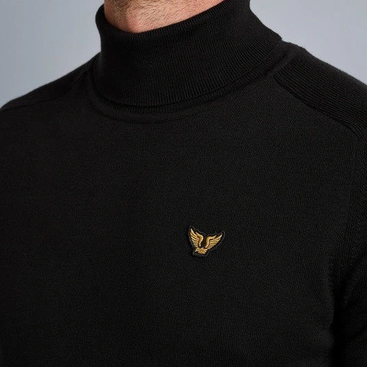 Turtleneck Cotton Elite Knit - Zwart