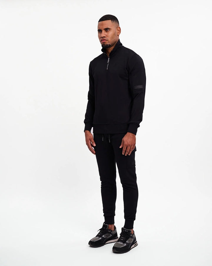 Pocket Quarter Zip - Zwart