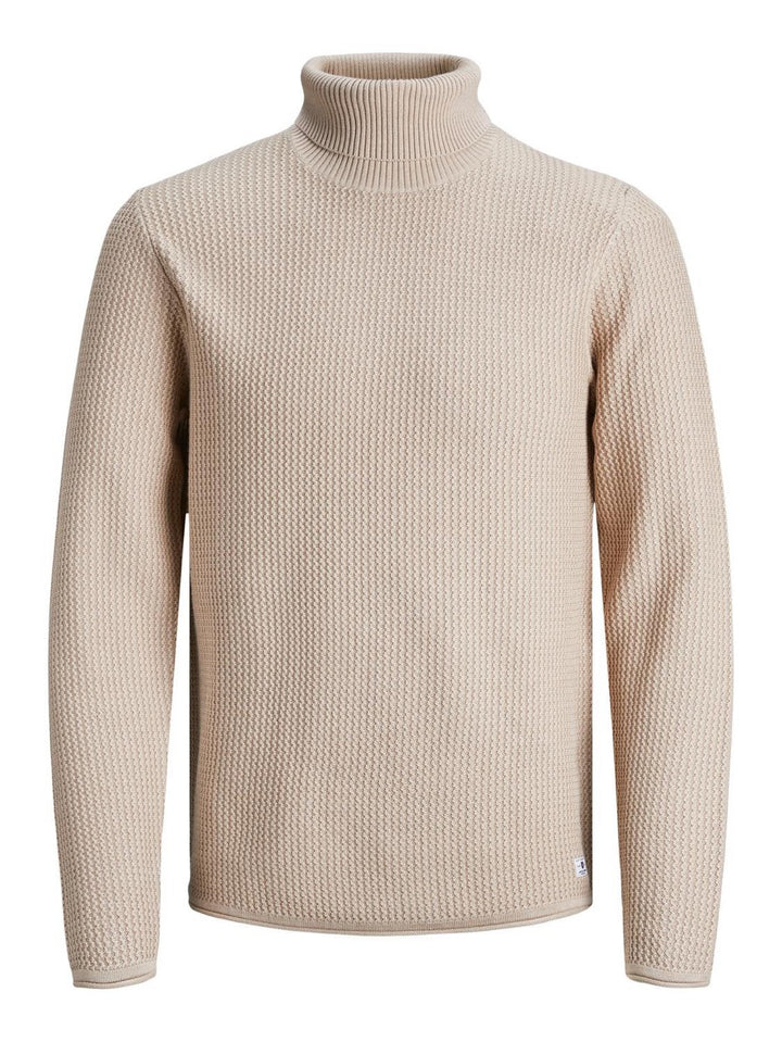 Jprblucarlos Knit Roll Neck - Beige