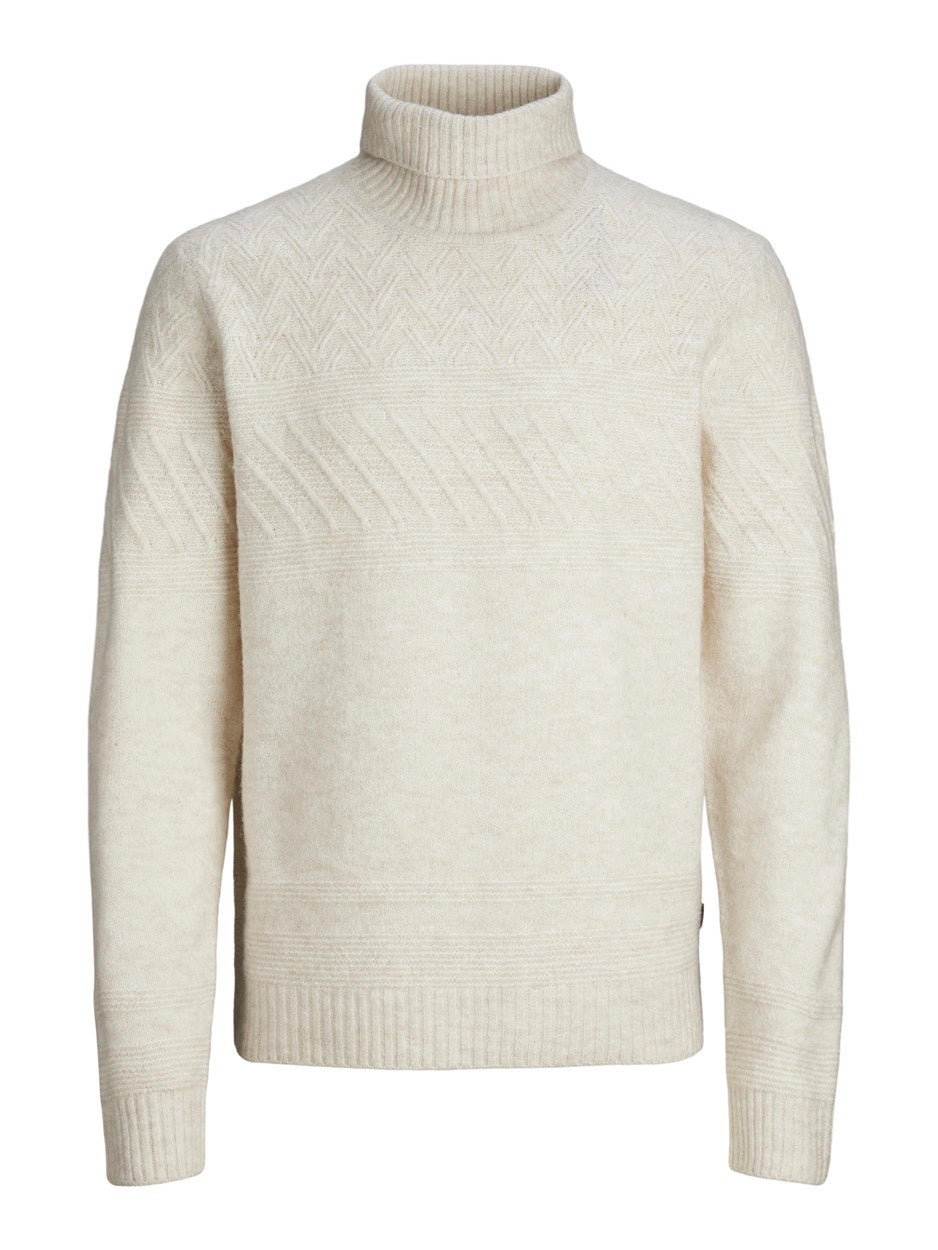 Jprccmilo Knit Roll Neck Bf - Beige