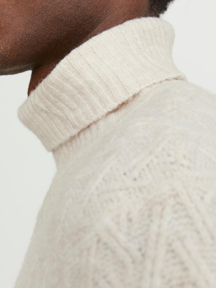 Jprccmilo Knit Roll Neck Bf - Beige