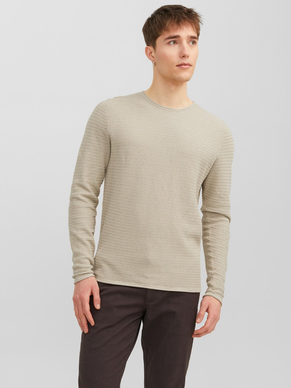 Jprblumiguel Knit Crew Neck Noos - Beige