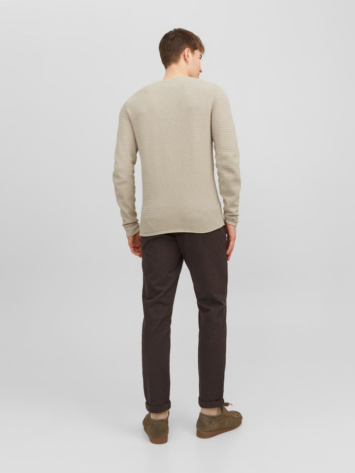 Jprblumiguel Knit Crew Neck Noos - Beige