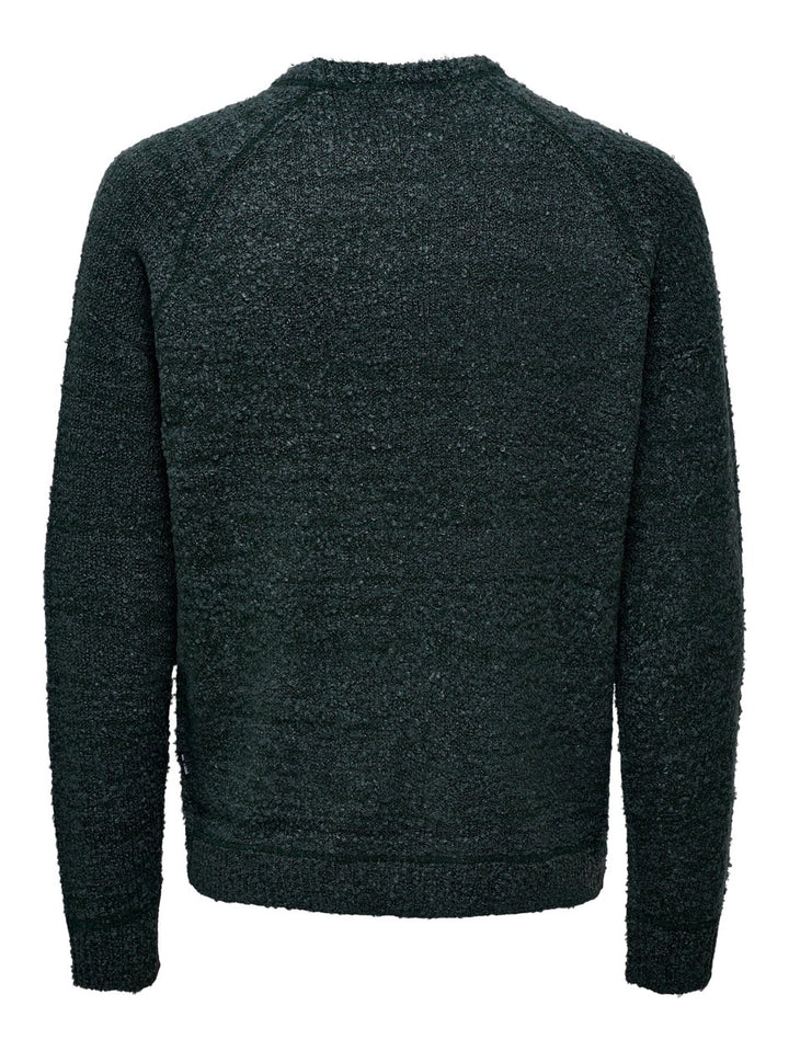 Onsjam Reg 3 Raglan Crew Knit - Donkergroen