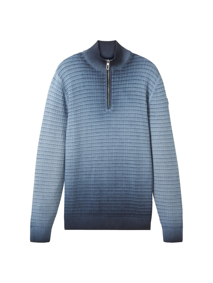 Washed Structure Pullover - Blauw