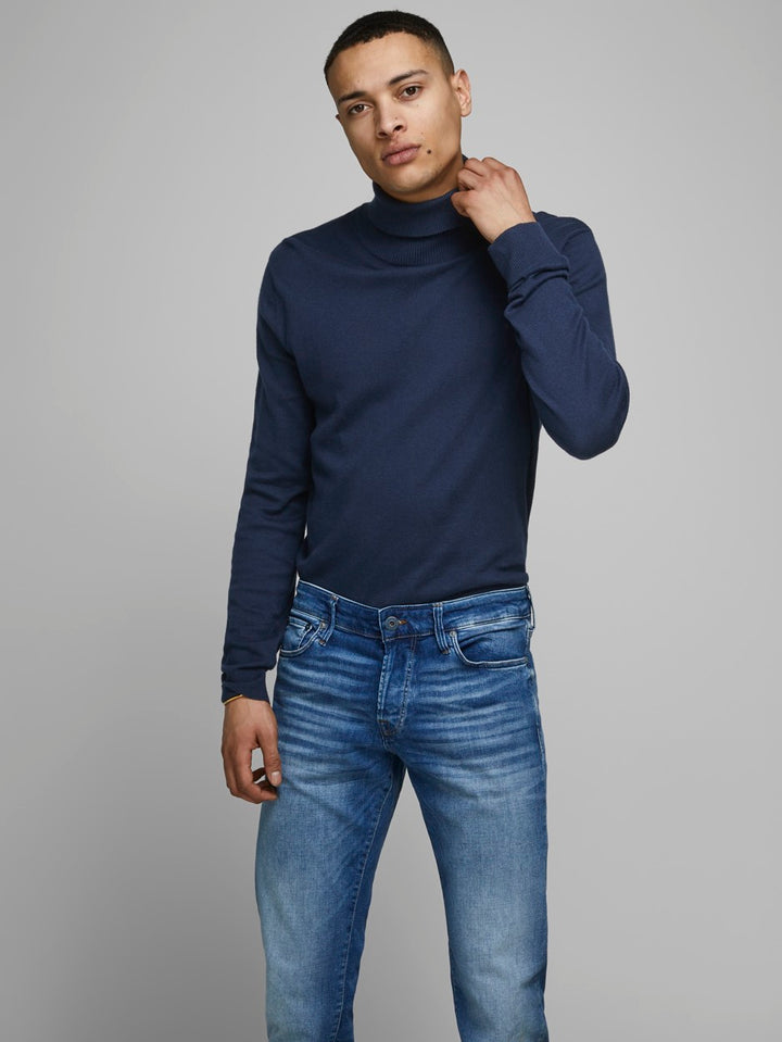 Jjeemil Knit Roll Neck Noos - Navy