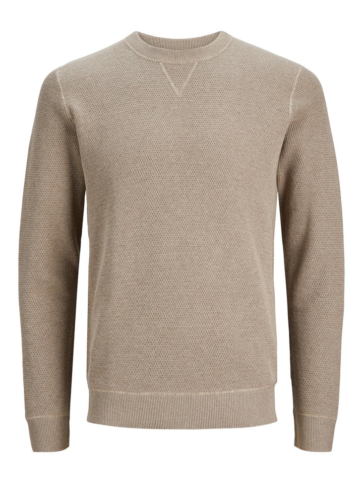 Jprblucameron Knit Crew Neck Ch - Licht Bruin