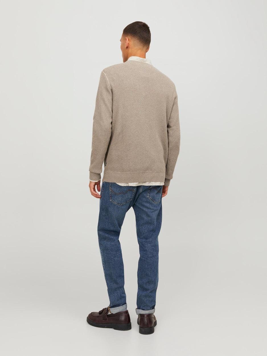 Jprblucameron Knit Crew Neck Ch - Licht Bruin