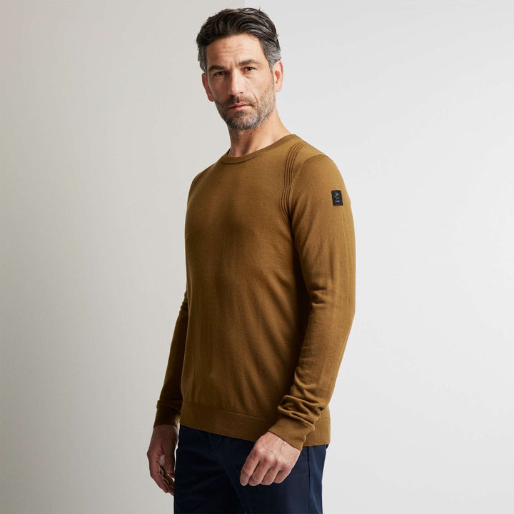 R-neck 100% Merino Wool Extrafine - Camel