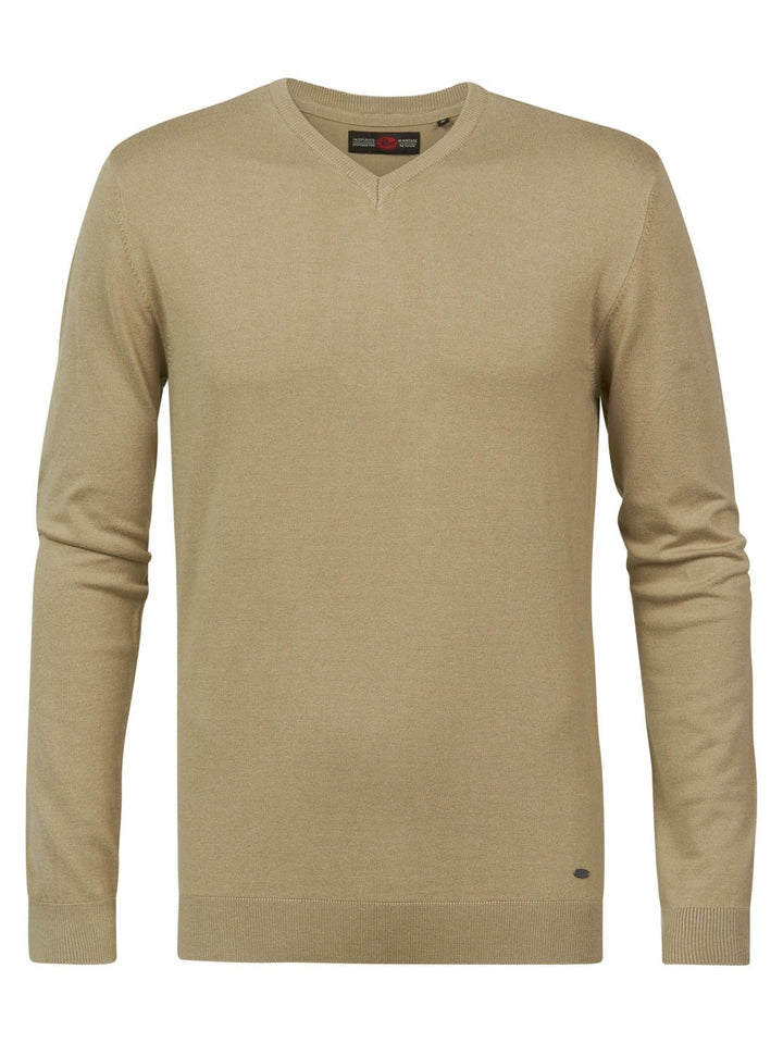 Trui V- Hals Uni - Taupe