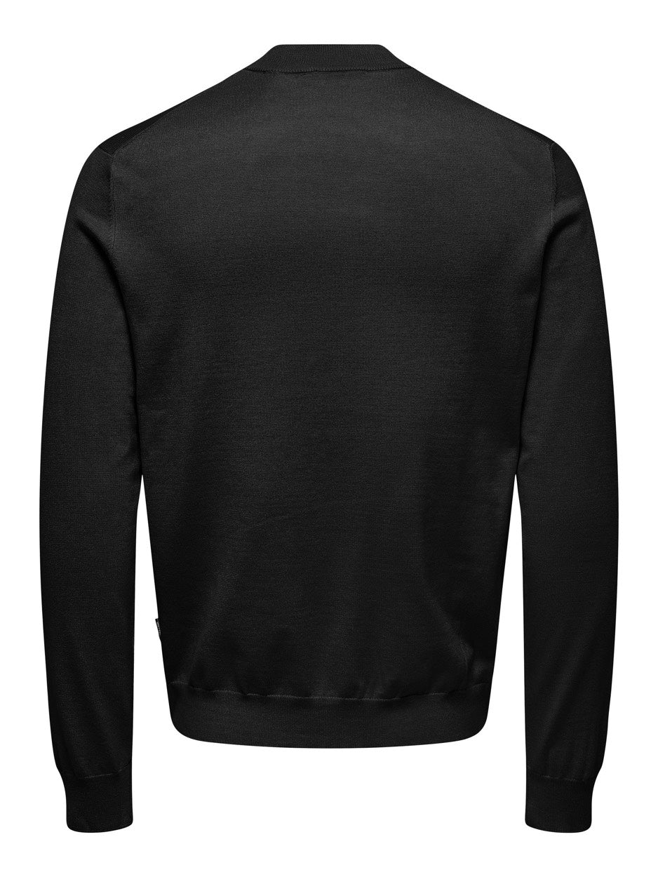 Onswyler Life Reg 14 Ls Mock Knit - Zwart