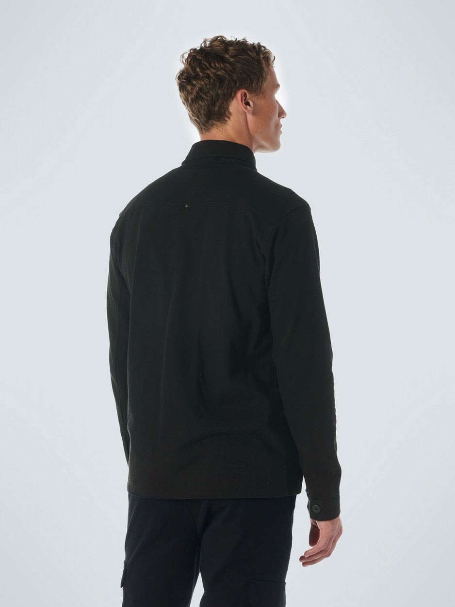 Overshirt Zipper Colsure Sweat - Zwart