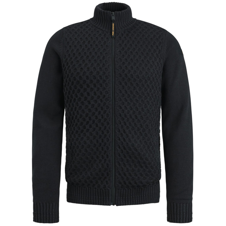 Zip Jacket Cotton Structure Mix - Antraciet