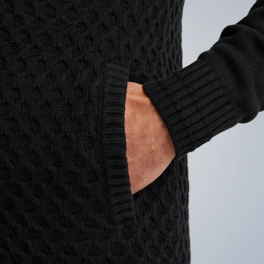 Zip Jacket Cotton Structure Mix - Antraciet