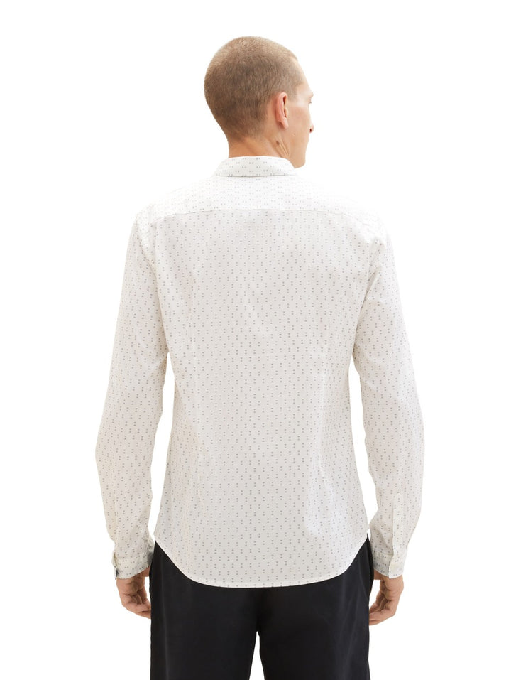 Fitted Printed Strech Shirt - Wit Dessin