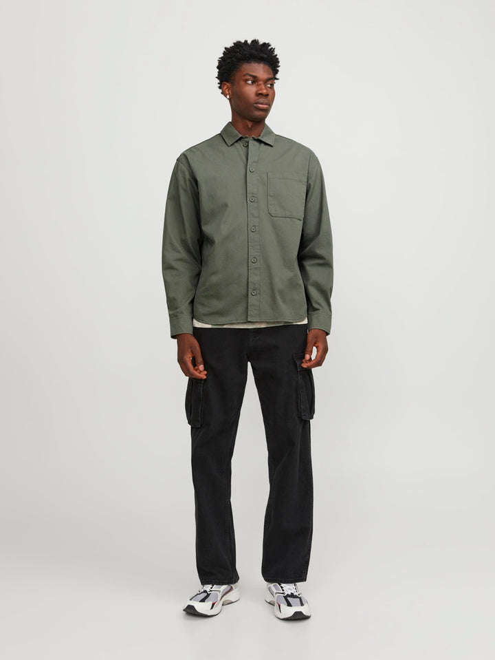 Jcocollective Zac Overshirt Ls Sn - Olijf