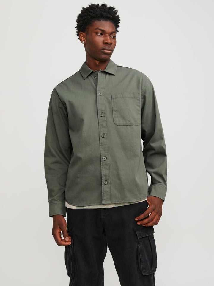 Jcocollective Zac Overshirt Ls Sn - Olijf