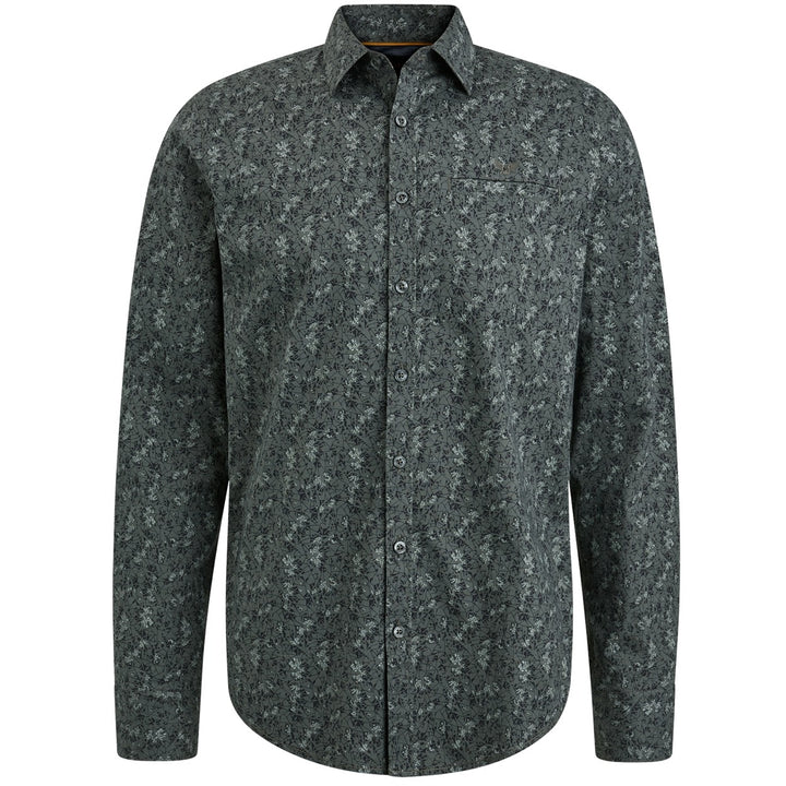 Long Sleeve Shirt Print On Poplin - Groen Dessin