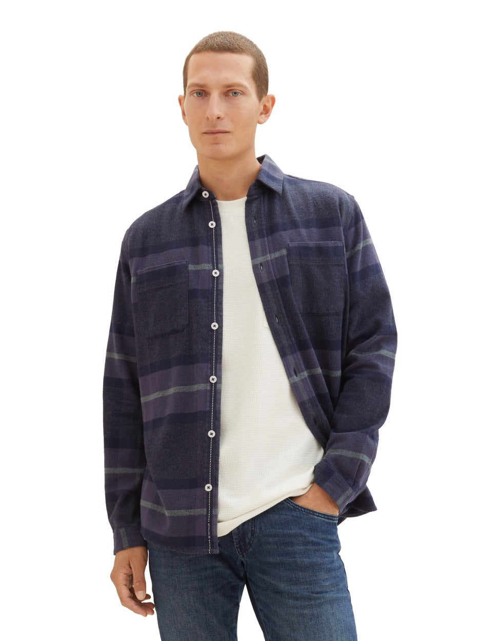 Comfort Check Shirt - Blauw Dessin