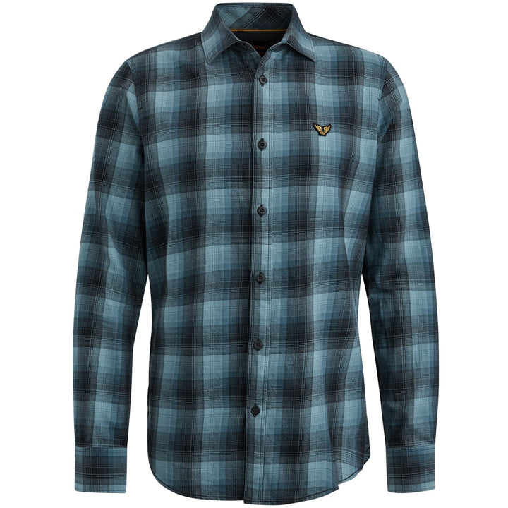 Long Sleeve Shirt Ctn Twill Check - Blauw Dessin