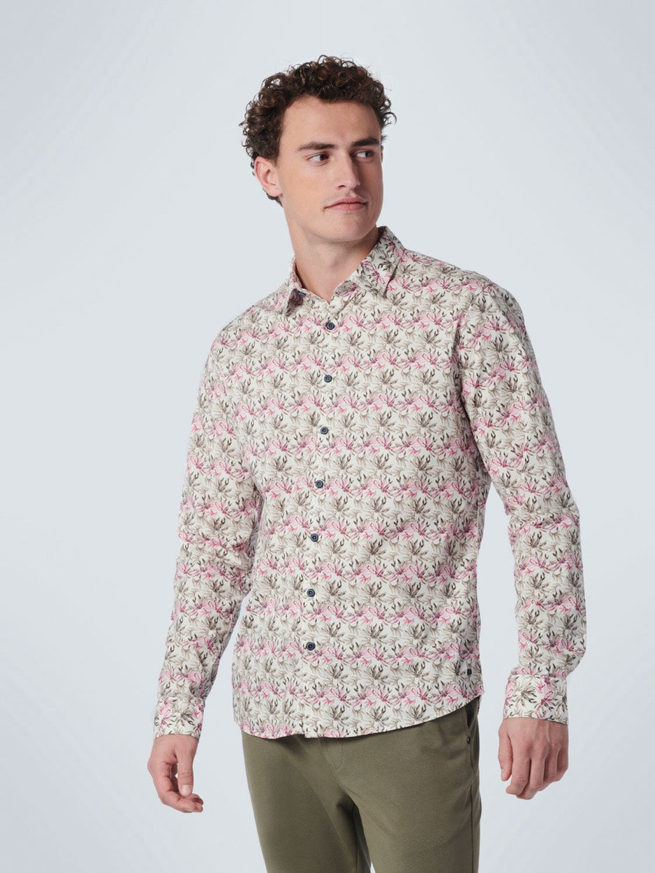 Shirt Stretch Aop - Roze Dessin