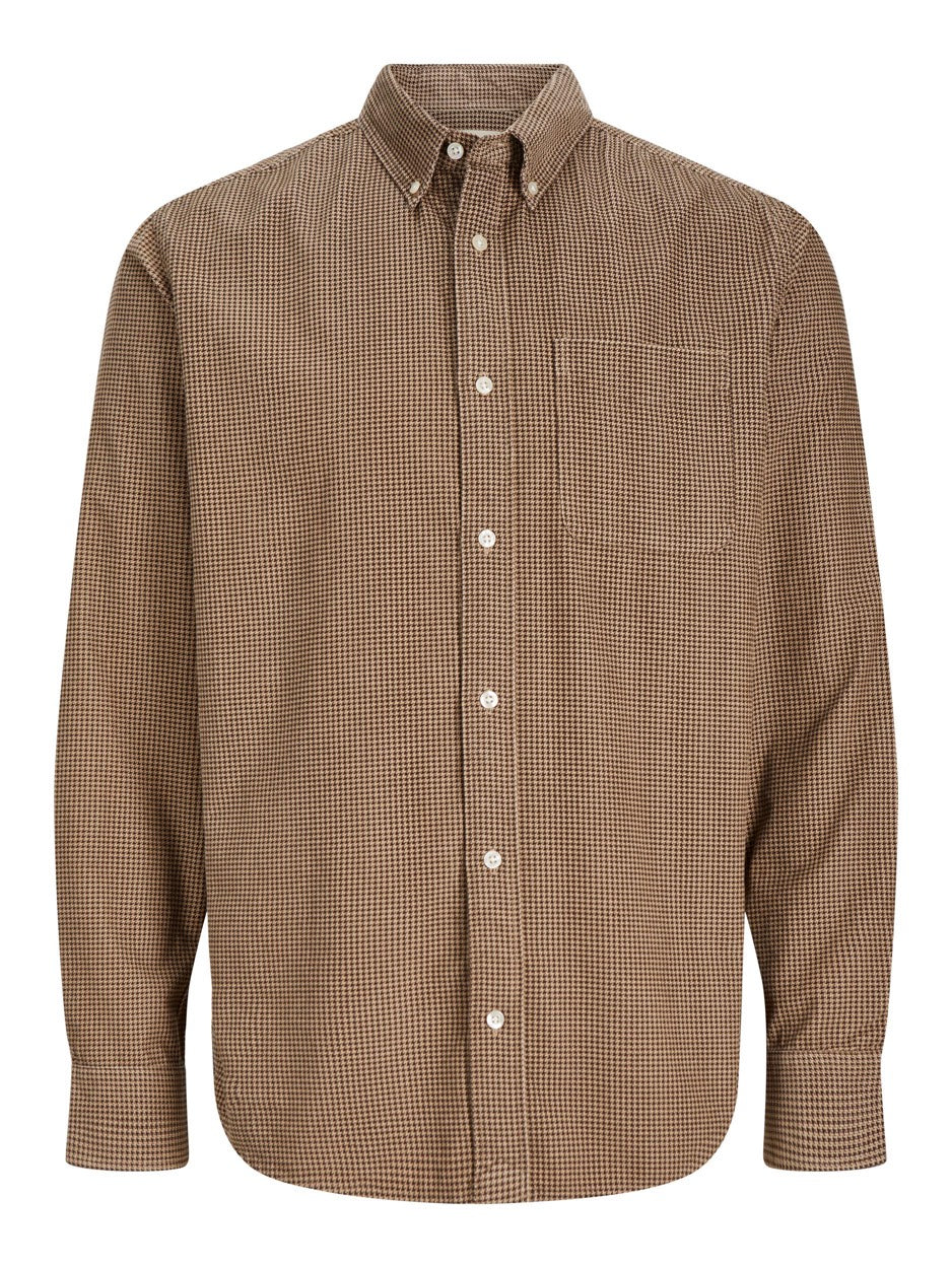 Jprblubrook Cord X-mas Shirt L/s Ch - Bruin Dessin