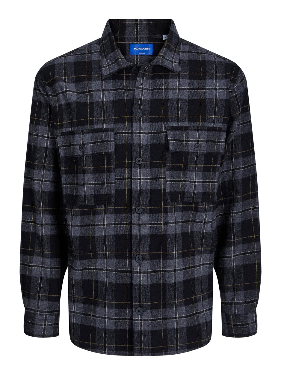 Jorblafri Check Overshirt Ls Bf - Zwart Dessin