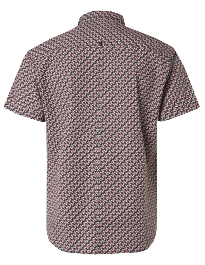 Shirt Short Sleeve Allover Printed Stretch - Roze Dessin