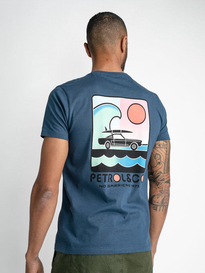 T-shirt Back Print - Navy