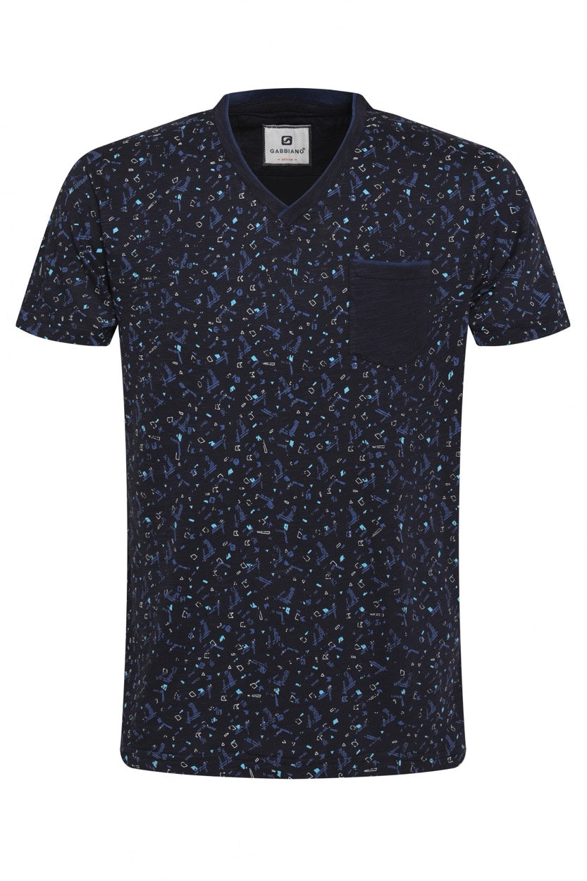 153573 T-shirt - Blauw Dessin