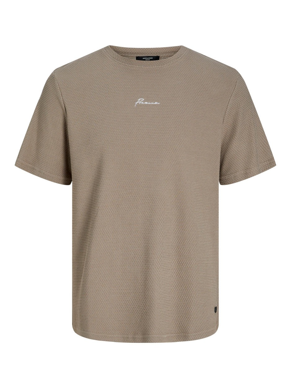 Jprblafranco Ss Tee Crew Neck Ln - Licht Bruin