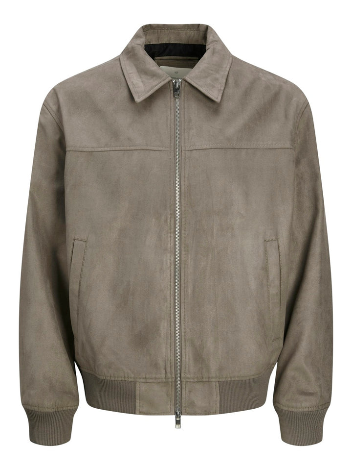 Jprccray Faux Suede Bomber - Taupe